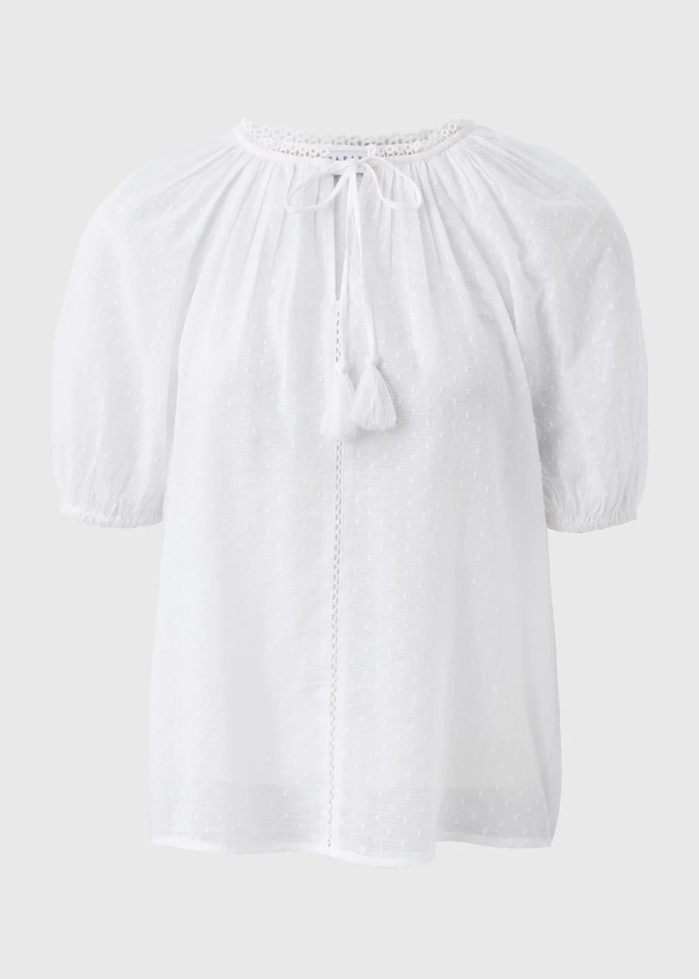 White Dobby Boho Blouse - 8 Image 5