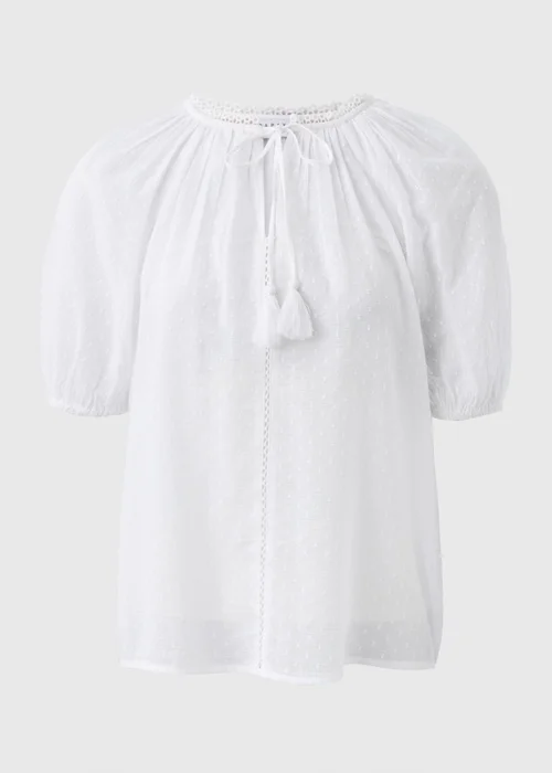 White Dobby Boho Blouse - 8 Image 5