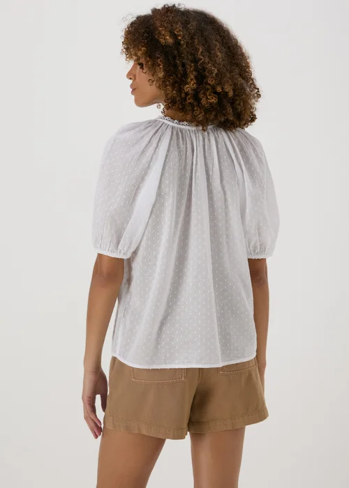 White Dobby Boho Blouse - 8 Image 2