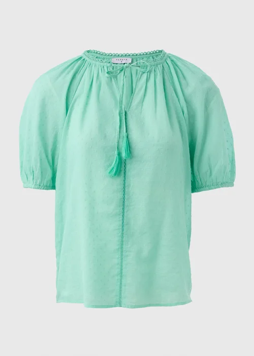 Turquoise Dobby Boho Blouse - 8 Image 5