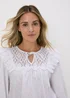 White Frill Embroidery Blouse - Size 8 Image 3