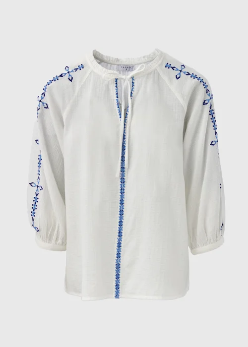 White Embroidered Blouse - 8 Image 5