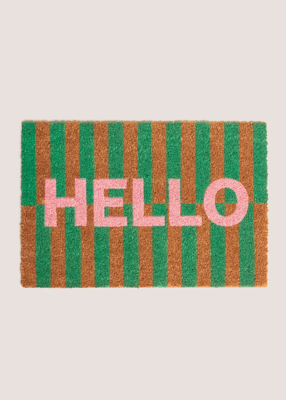 Green HELLO Slogan Doormat Image 1