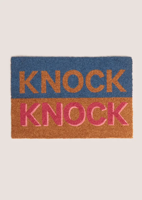 Blue KNOCK KNOCK Doormat Image 1