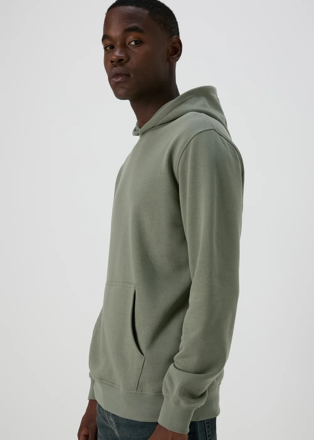 Khaki Essential Pull On Hoodie - S Image 3