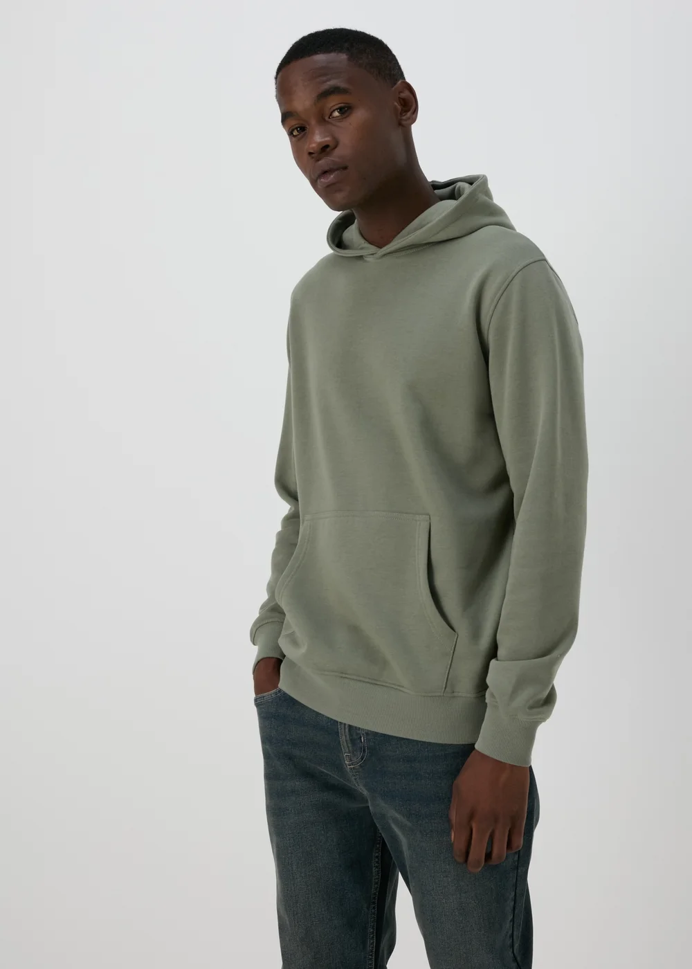 Khaki Essential Pull On Hoodie - S Image 1