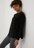 Souluxe Black Slogan Sweatshirt - Small Image 1