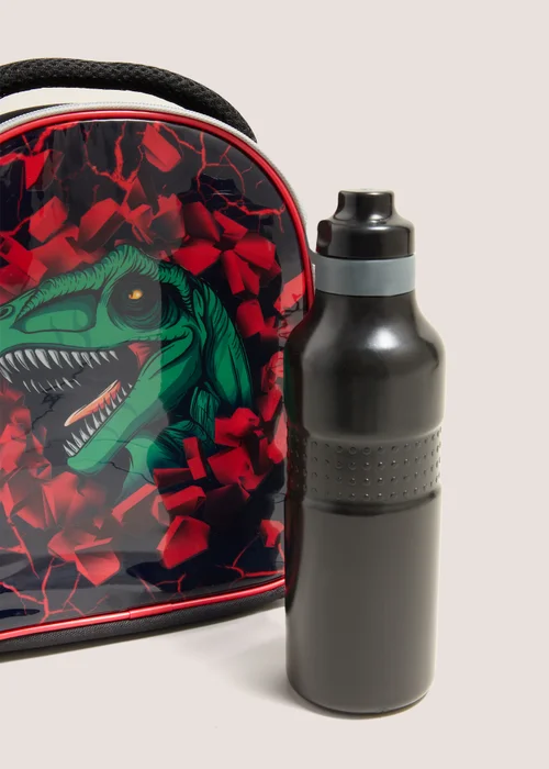 Jurassic Park Black Lunch Bag & Bottle Image 2