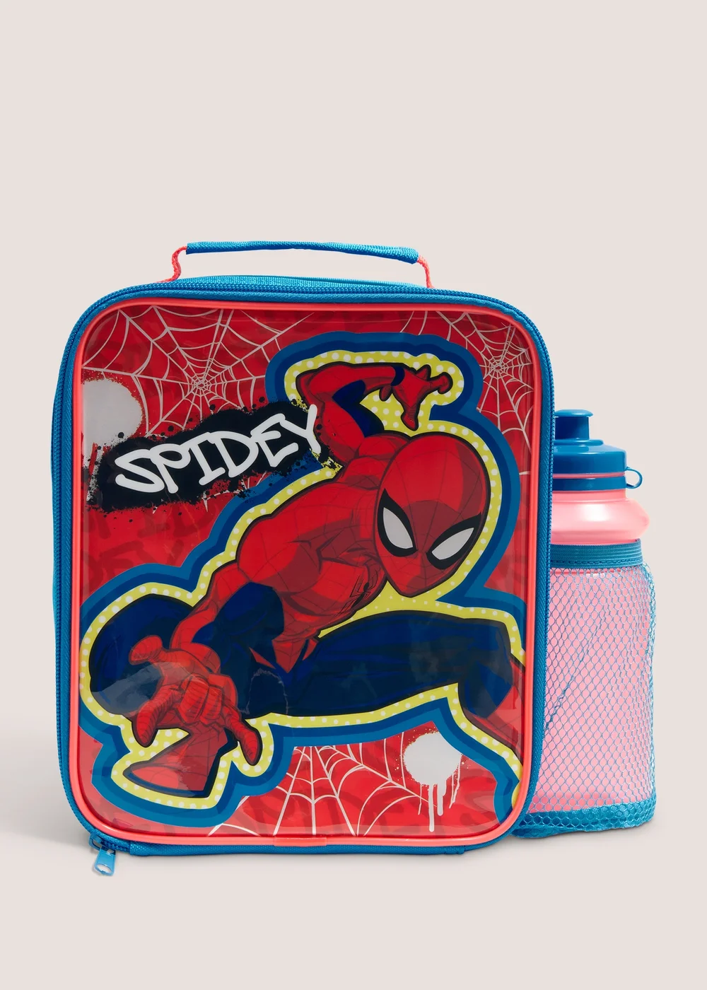 Marvel Spiderman Red Lunch Bag & Bottle Image 1