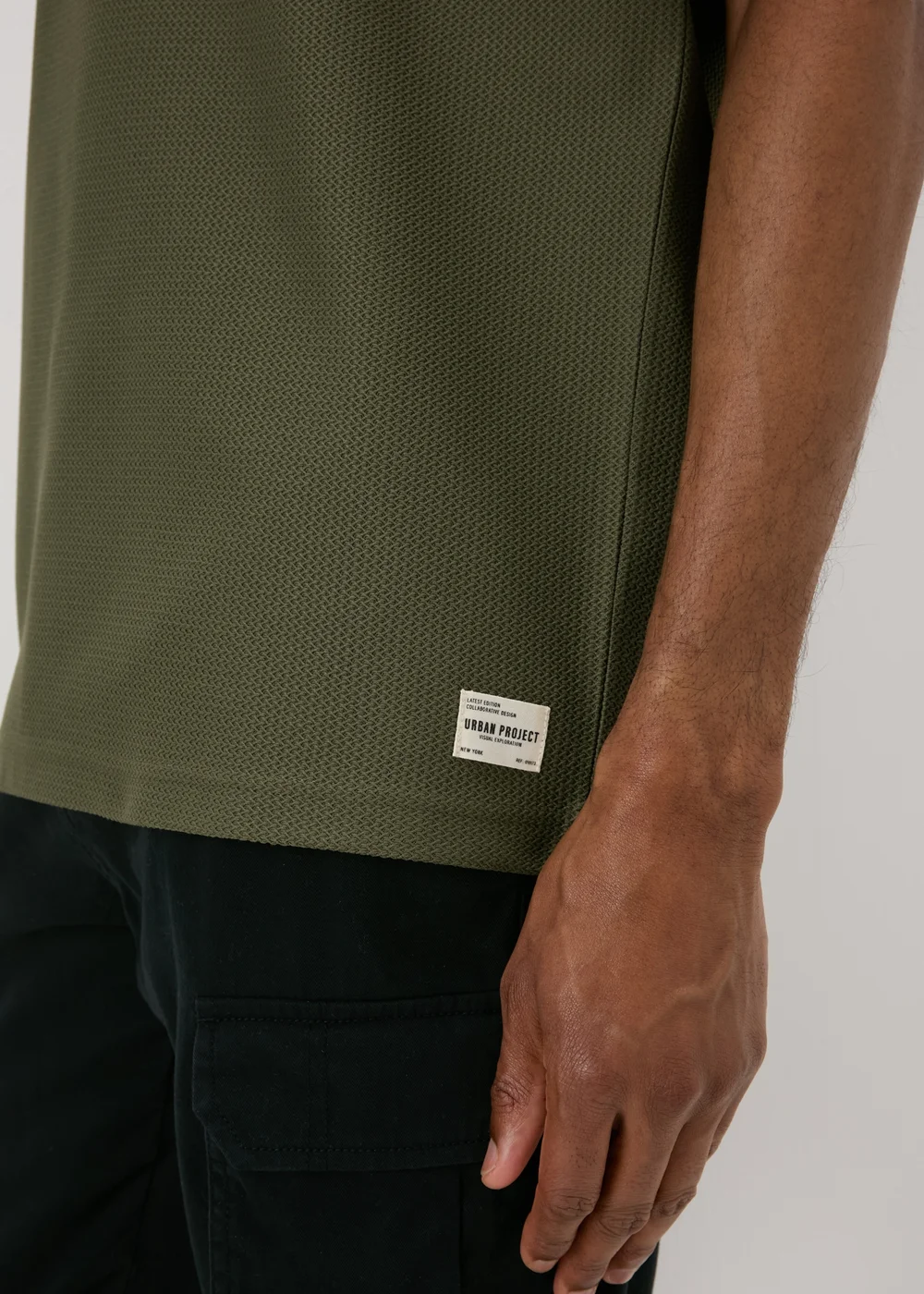 Khaki Textured T-Shirt - S Image 3