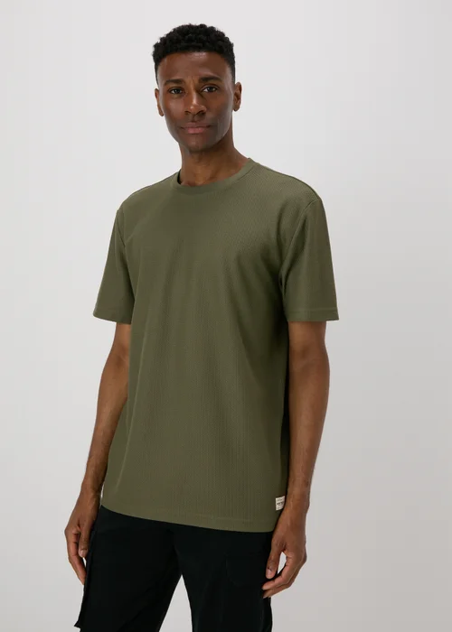 Khaki Textured T-Shirt - S Image 1
