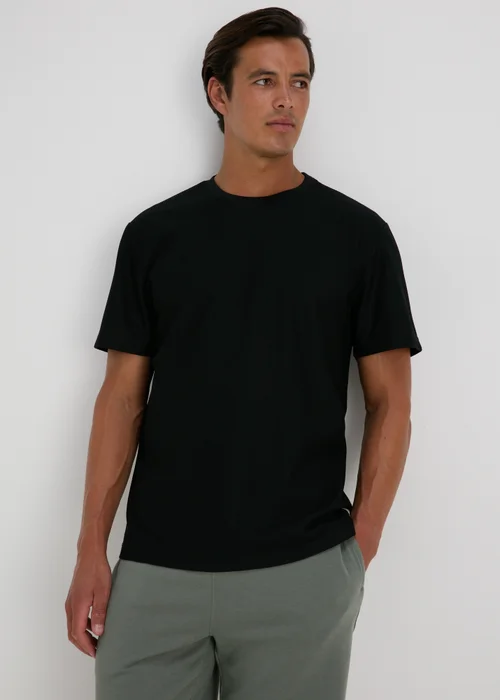 Black Textured T-Shirt - S Image 1
