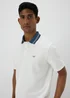 White Textured Stripe Collar T-Shirt - S Image 3