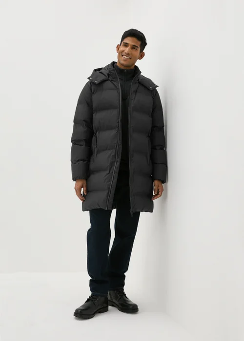 Black Longline Puffer Coat - S Image 3