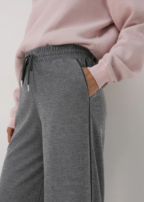 Grey Textured Straight Leg Jogging Bottoms - 8 Image 3