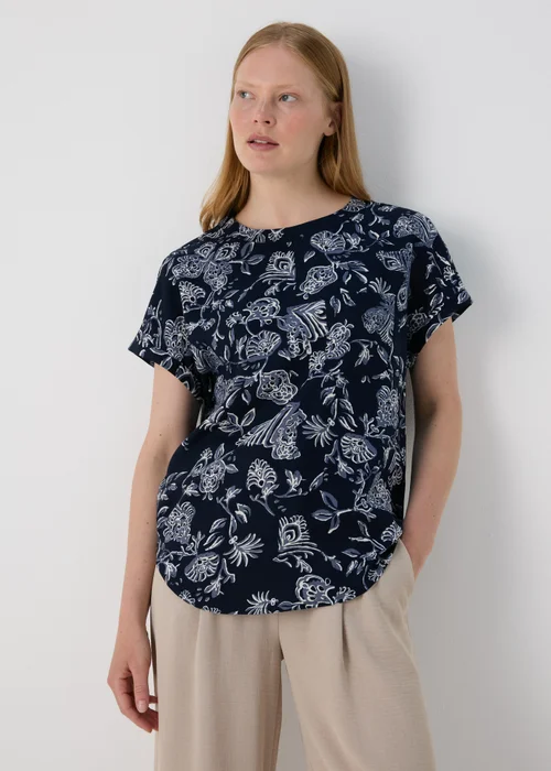 Blue Paisley Pocket Detail T-Shirt - 8 Image 3