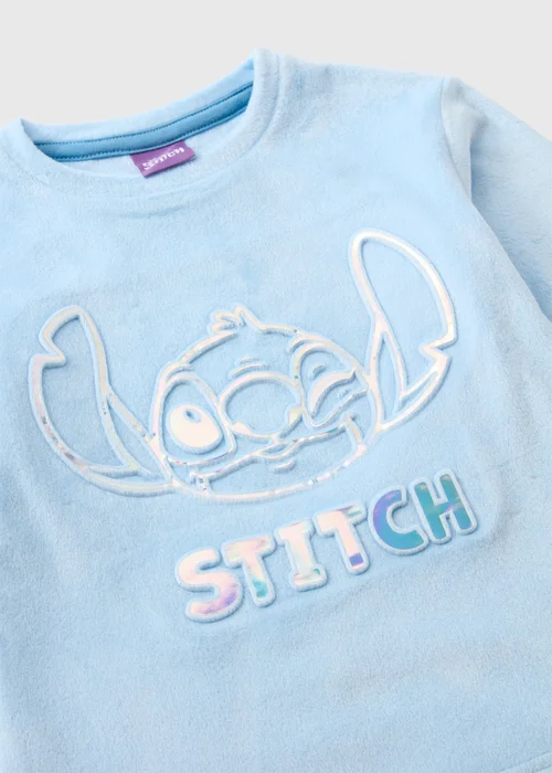Disney Kids Blue Stitch Fleece Top & Bottom Pyjama Set (3-13yrs) - Age 3 Years Image 2