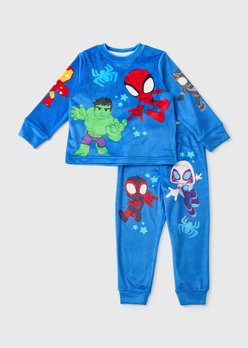 Marvel Kids Blue Spidey & Friends Fleece Twosie (1-7yrs) - 1 half year to 2 Image 1