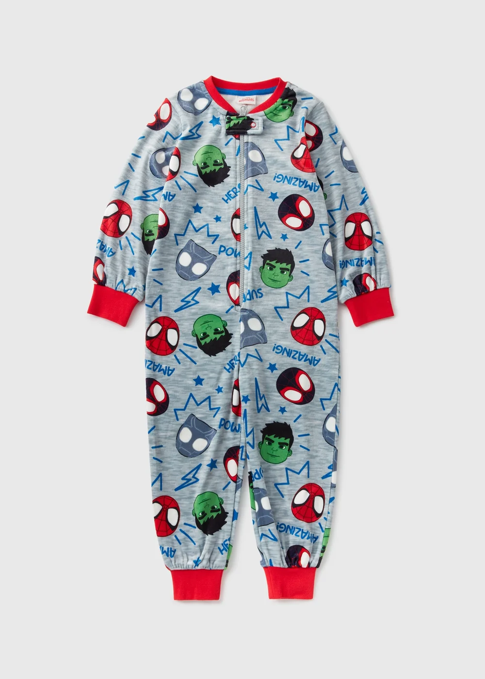 Marvel Kids Grey Spidey & Friends Onesie (1-7yrs) - 1 half year to 2 Image 1