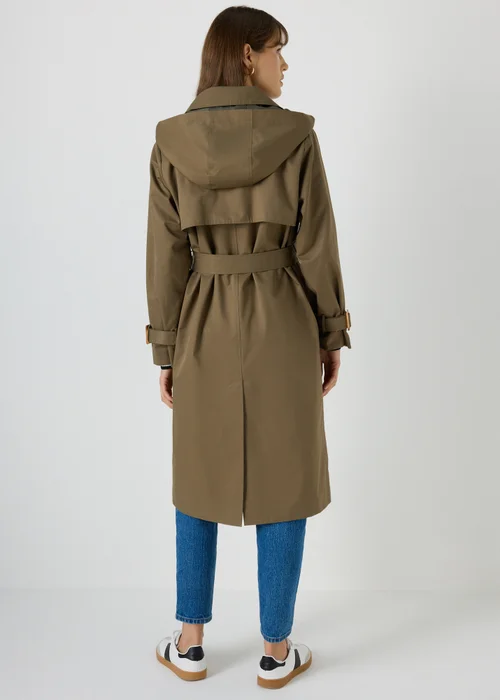 Et Vous Khaki Hooded Trench Coat - 8 Image 2
