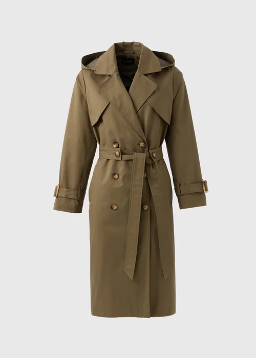 Et Vous Khaki Hooded Trench Coat - 8 Image 4
