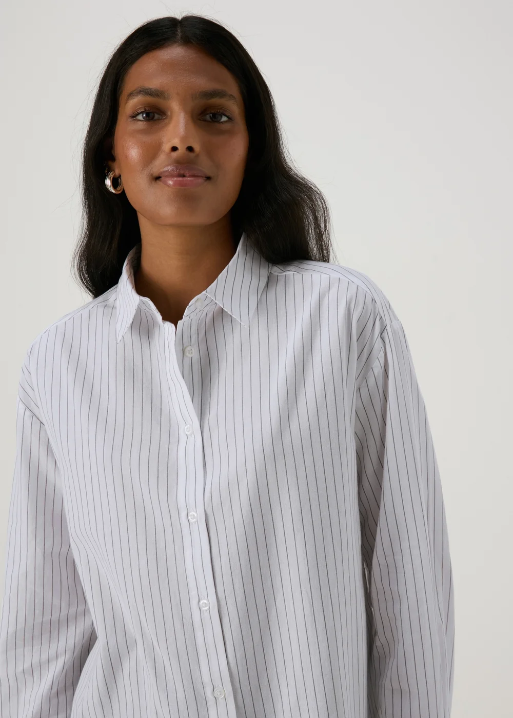 White Stripe Shirt - Size 8 Image 3