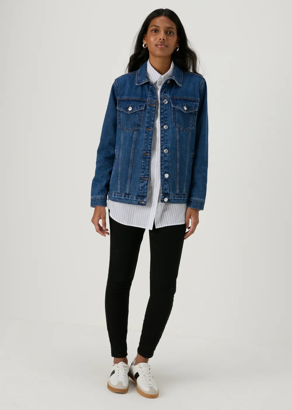 White Stripe Shirt - Size 8 Image 4