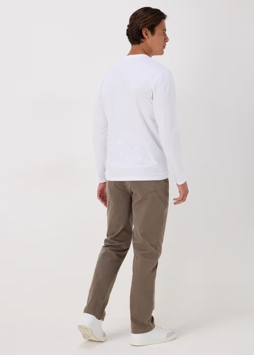 Brown Textured Chinos - 30 Waist Regular Image 2
