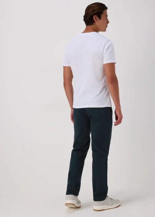 Navy Textured Chinos - 30 Waist Regular Image 2