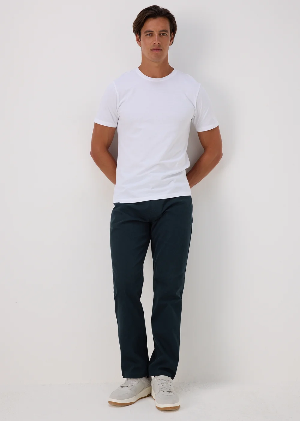 Navy Textured Chinos - 30 Waist Regular Image 1