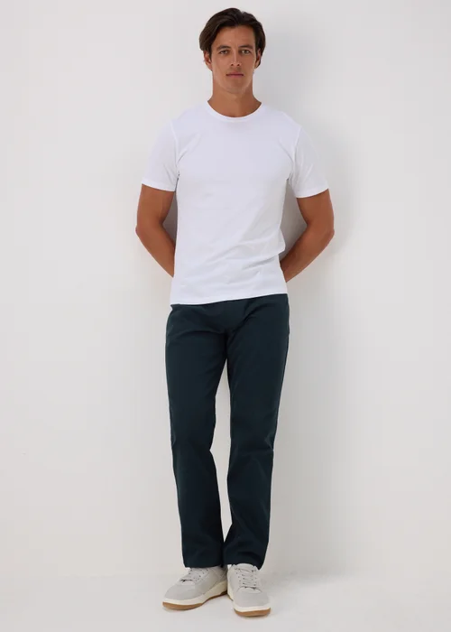 Navy Textured Chinos - 30 Waist Regular Image 1