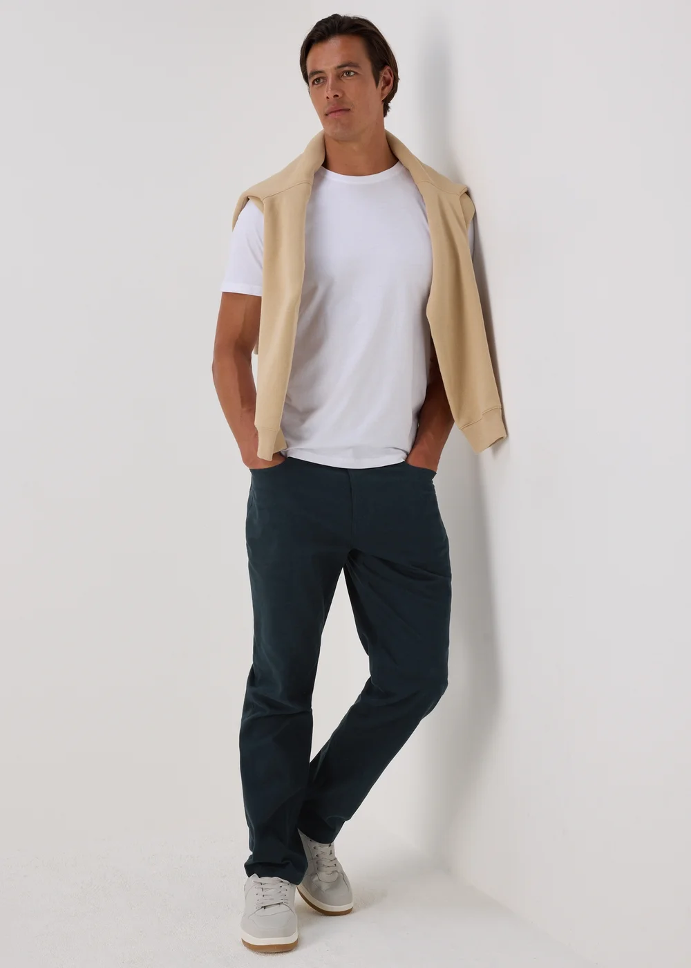 Navy Textured Chinos - 30 Waist Regular Image 4