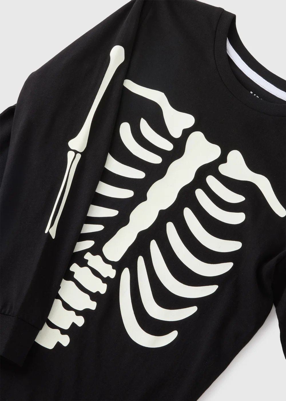Boys Black Skeleton Glow Top & Bottoms Pyjama Set (1-13yrs) - 1 half year to 2 Image 2