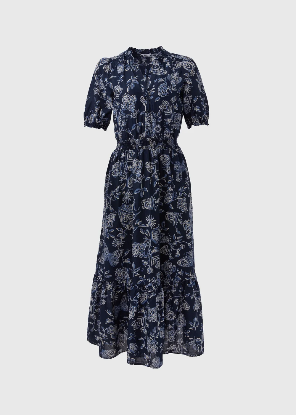 Navy Paisley Midi Dress - 8 Image 5
