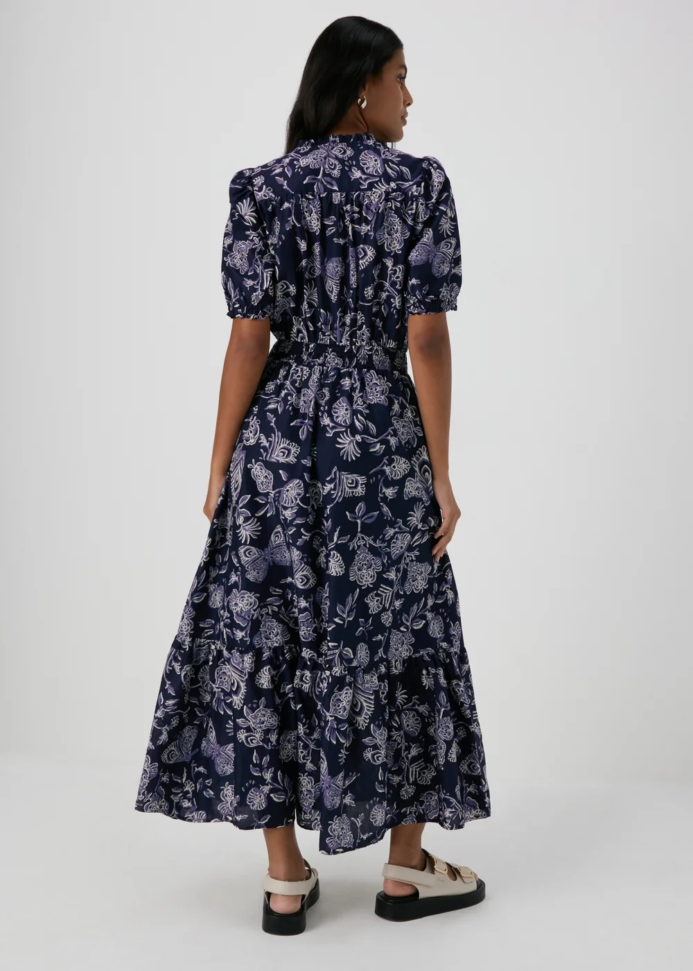 Navy Paisley Midi Dress - 8 Image 2