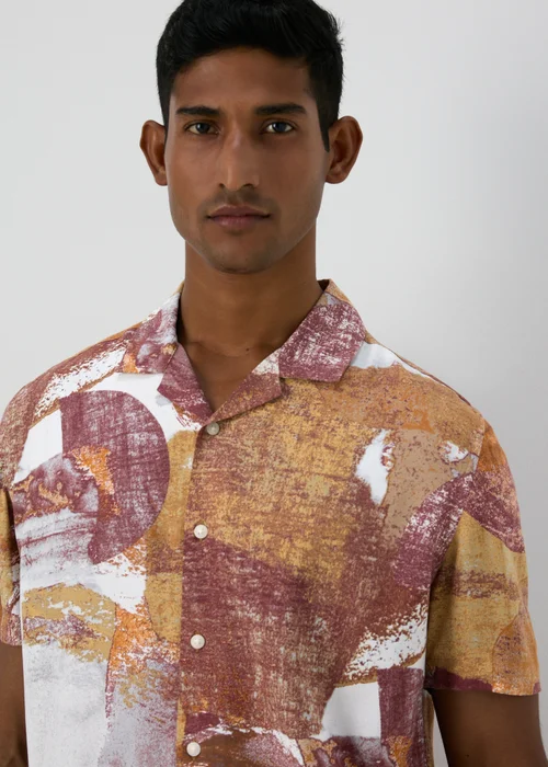 Peach Abstract Print Shirt - S Image 3