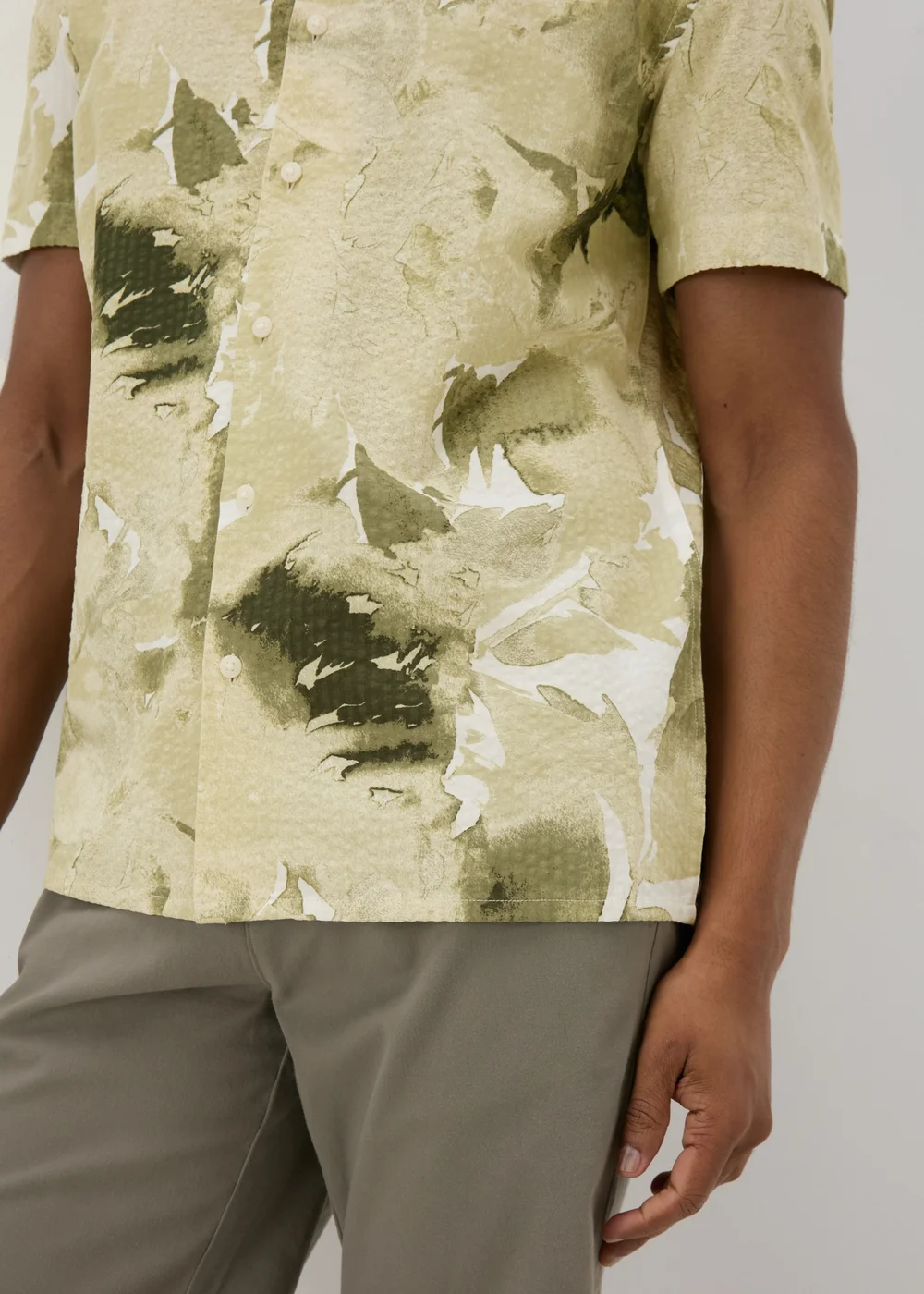 Lime Textured Shadow Print Shirt - S Image 3