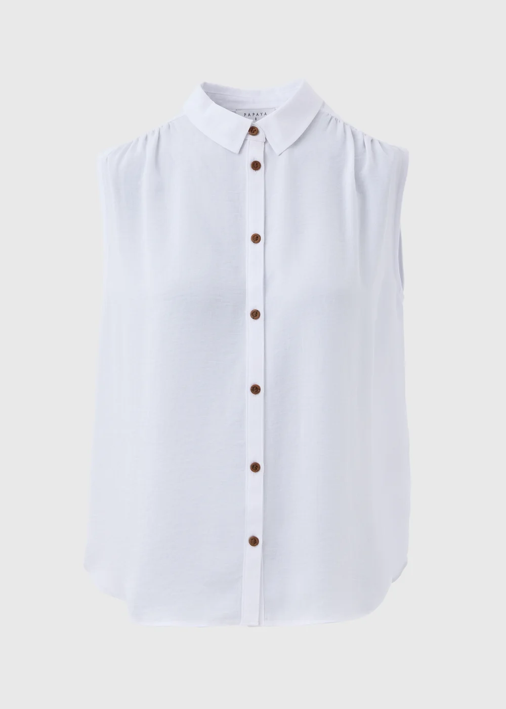 White Sleeveless Button Shirt - 8 Image 5
