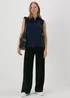 Navy Sleeveless Button Shirt - Size 8 Image 4