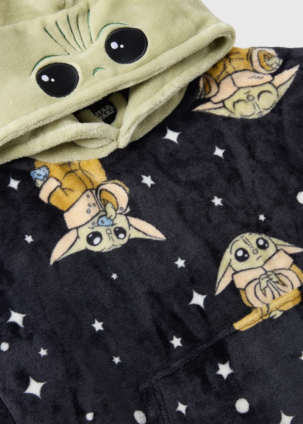 Star Wars Boys Black Baby Yoda Snuggle Hoodie (3-13yrs) - Small Image 2
