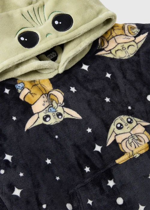 Star Wars Boys Black Baby Yoda Snuggle Hoodie (3-13yrs) - Small Image 2