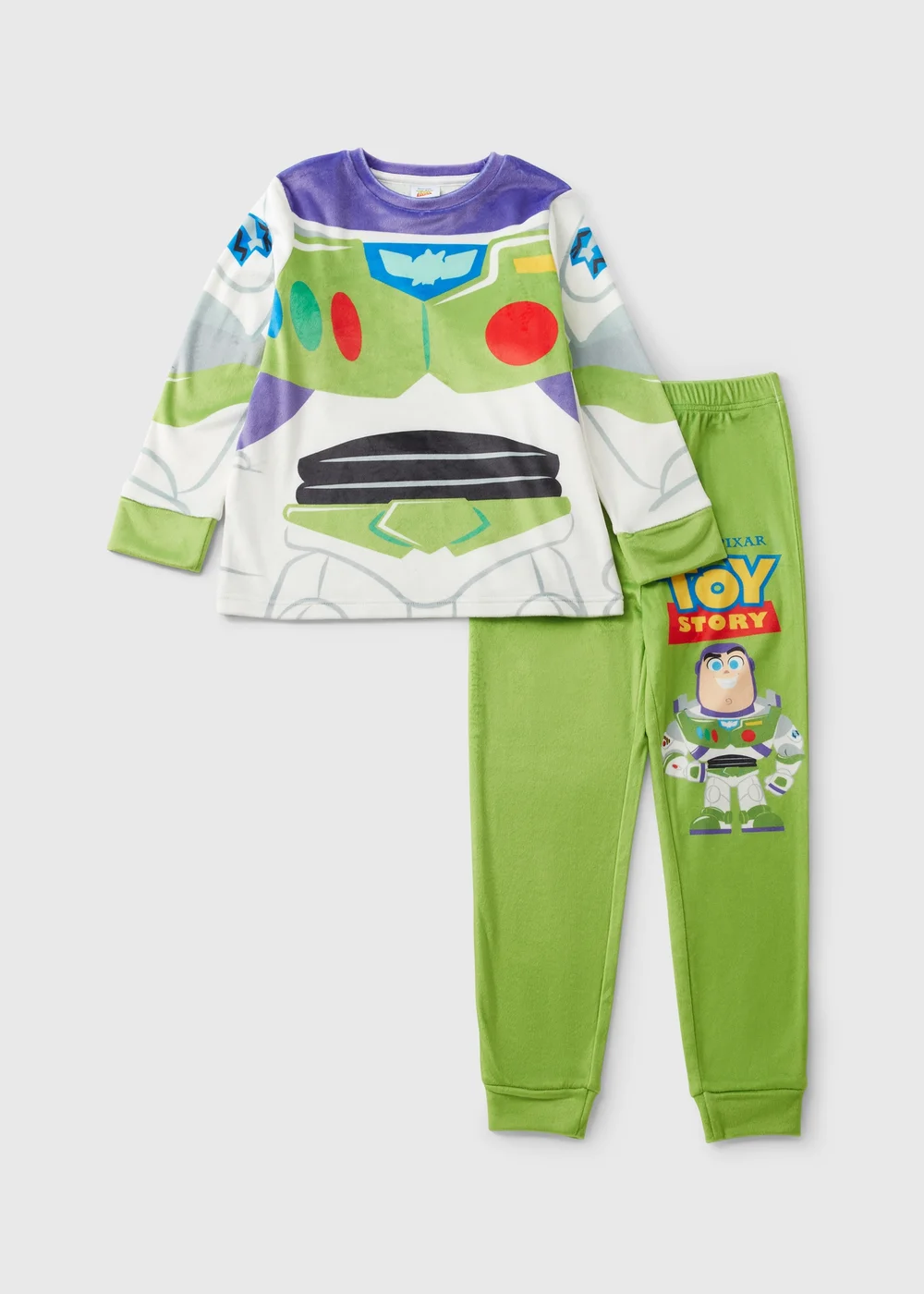 Toy Story Kids Green Buzz Lightyear Fleece Pyjama Set (1-7yrs) - 1 half year to 2 Image 1