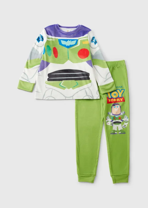 Toy Story Kids Green Buzz Lightyear Fleece Pyjama Set (1-7yrs) - 1 half year to 2 Image 1