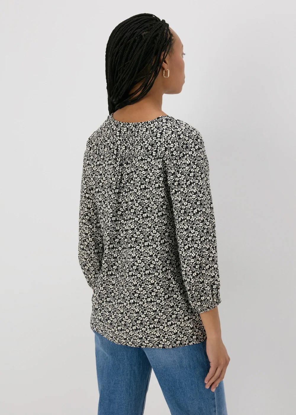 Black Floral Blouse - 8 Image 2