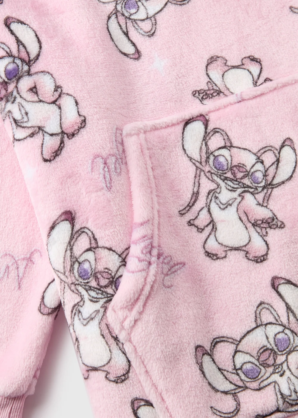 Stitch Girls Pink Angel Snuggle Hoodie (3-13yrs) - Small Image 2