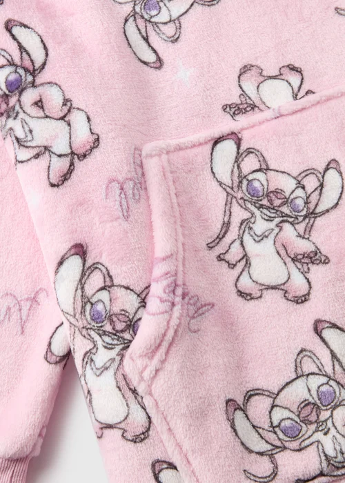 Stitch Girls Pink Angel Snuggle Hoodie (3-13yrs) - Small Image 2