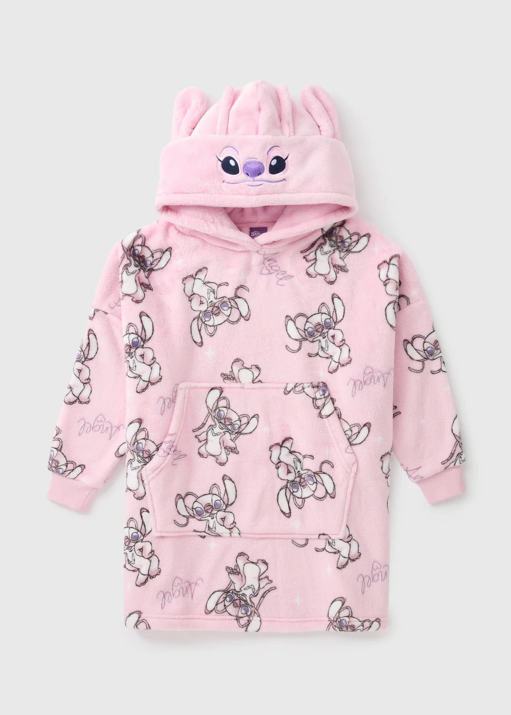 Stitch Girls Pink Angel Snuggle Hoodie (3-13yrs) - Small Image 1