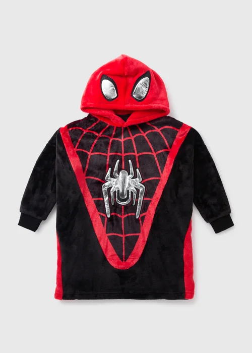 Spiderman Boys Black Snuggle Hoodie (3-13yrs) - Small Image 1