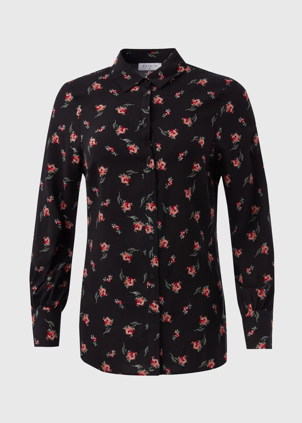Black Floral Viscose Shirt - 8 Image 5