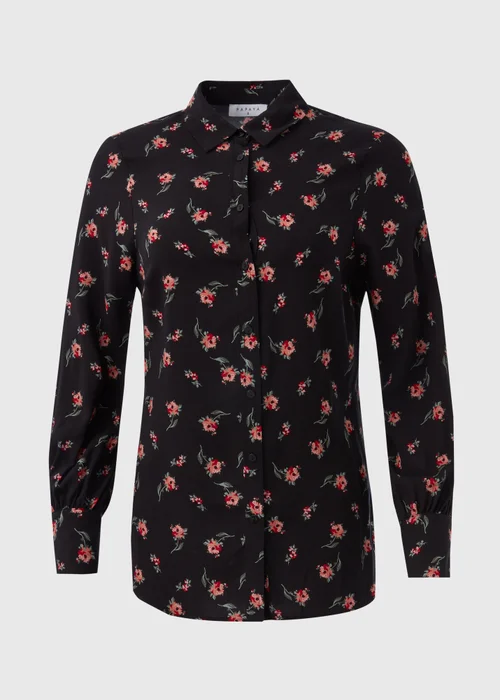Black Floral Viscose Shirt - 8 Image 5